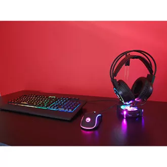 Marvo CM305 RGB sada klávesnica káblová (USB) CZ/SK, čierna s hernou myšou a sluchátkami, herná, membránová typ RGB podsvietená