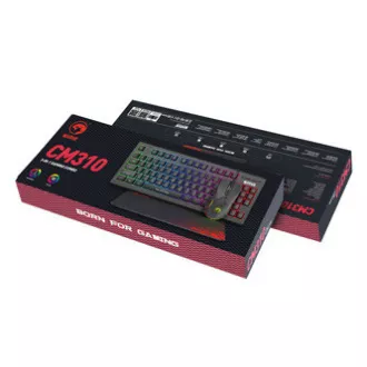 Marvo CM310 EN RGB sada klávesnica káblová (USB) US, čierna s hernou myšou a podložkou, herná, membránová typ podsvietená
