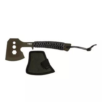 Neo Tools kempingová sekera 63-118, celková hmotnosť 266g, dĺžka sekery 26cm