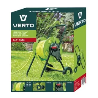 Verto vozík pre záhradnú hadicu až 45m 1/2" alebo 15m 3/4", 1/2" aj 3/4", zelený, 15G791 Verto vozík pre záhradnú hadicu až 45m 1/2" alebo 15m 3/4", 1/2" aj 3/4", zelený, 15G791