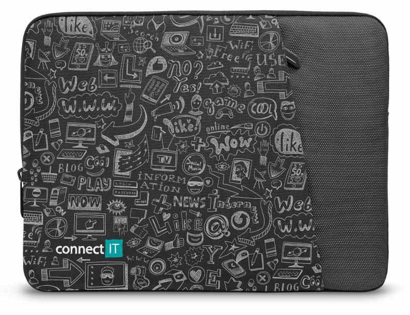 CONNECT IT Doodle púzdro pre notebook 15.6", čierna