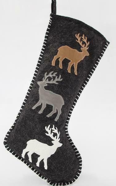 Eurolamp Ponožka sivá s jeleňmi, 24 x 1 x 50 cm, 1 ks