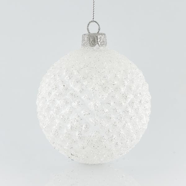 Eurolamp Vianočné ozdoby transparentná sklenená lopta, 8 cm, set 4 ks