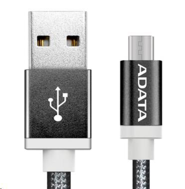 ADATA Micro USB kábel - USB A 2.0, 100cm, čierny