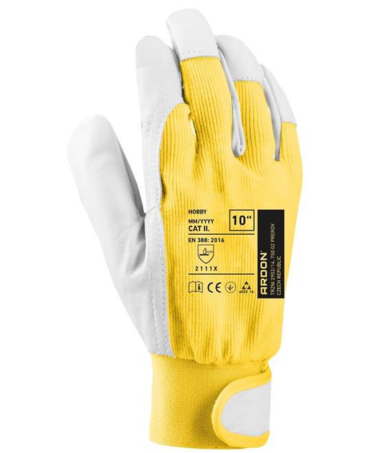 Kombinované rukavice ARDON®HOBBY 07/S - s predajnou etiketou - žlté | A1073/7