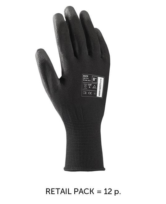 Máčané rukavice ARDONSAFETY/BUCK BLACK 10/XL - maloobchodné balenie 12 párov | AR9061/10