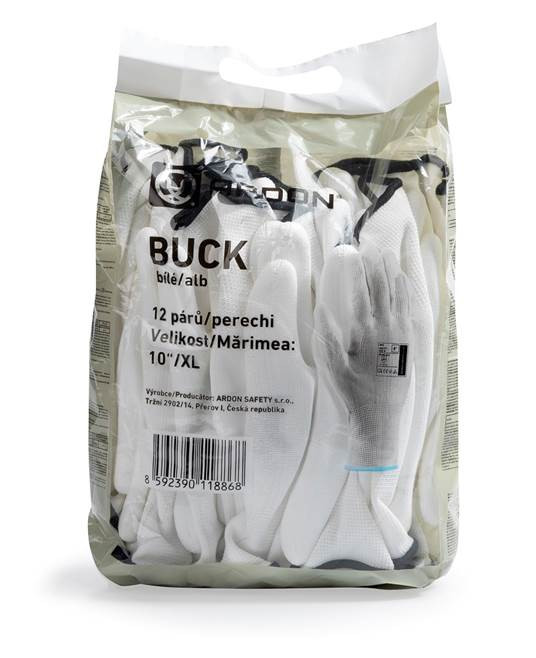 Máčané rukavice ARDONSAFETY/BUCK WHITE 09/L - maloobchodné balenie 12 párov | AR9003/09