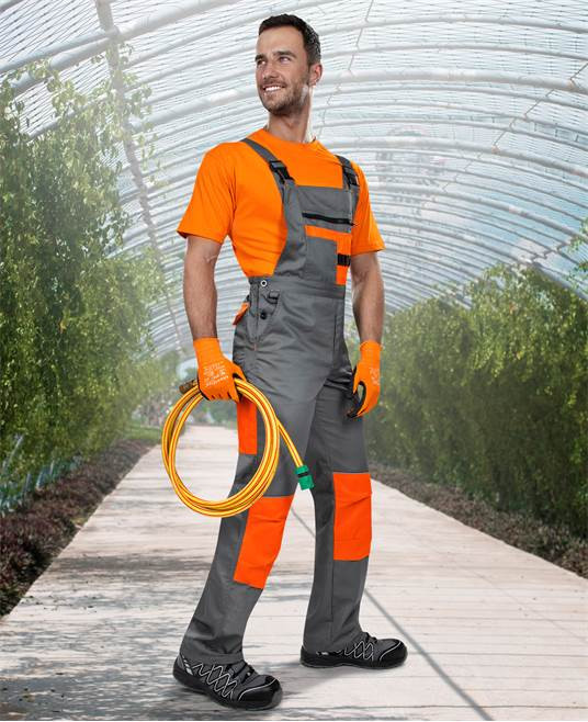 Nohavice s trakmi ARDON®2STRONG šedo-oranžové | H9602/56