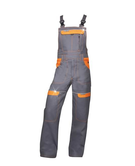 Nohavice s trakmi ARDON®COOL TREND šedo-oranžové skrátené | H8409/2XL