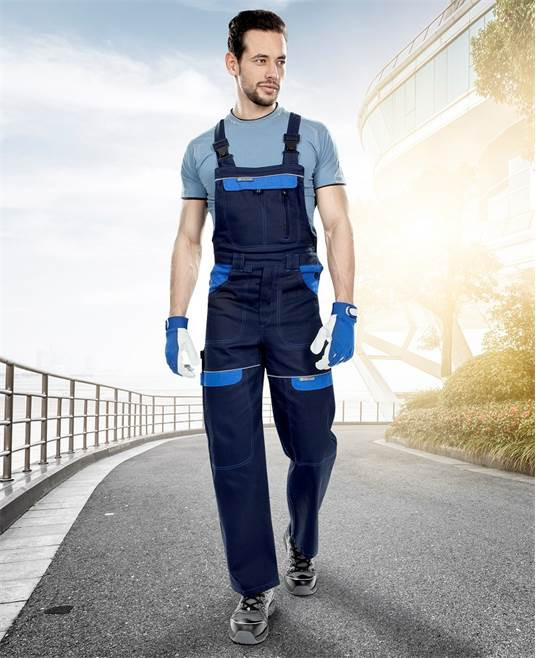 Nohavice s trakmi ARDON®COOL TREND tmavo modré-svetlo modré predĺžené | H8428/2XL