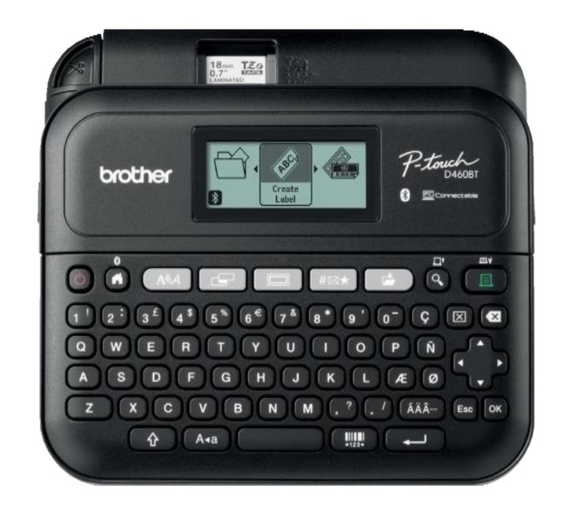 BROTHER tlačiareň štítkov PT-D460BTVP, 18mm pásky, USB, kufrík, veľký grafický displej