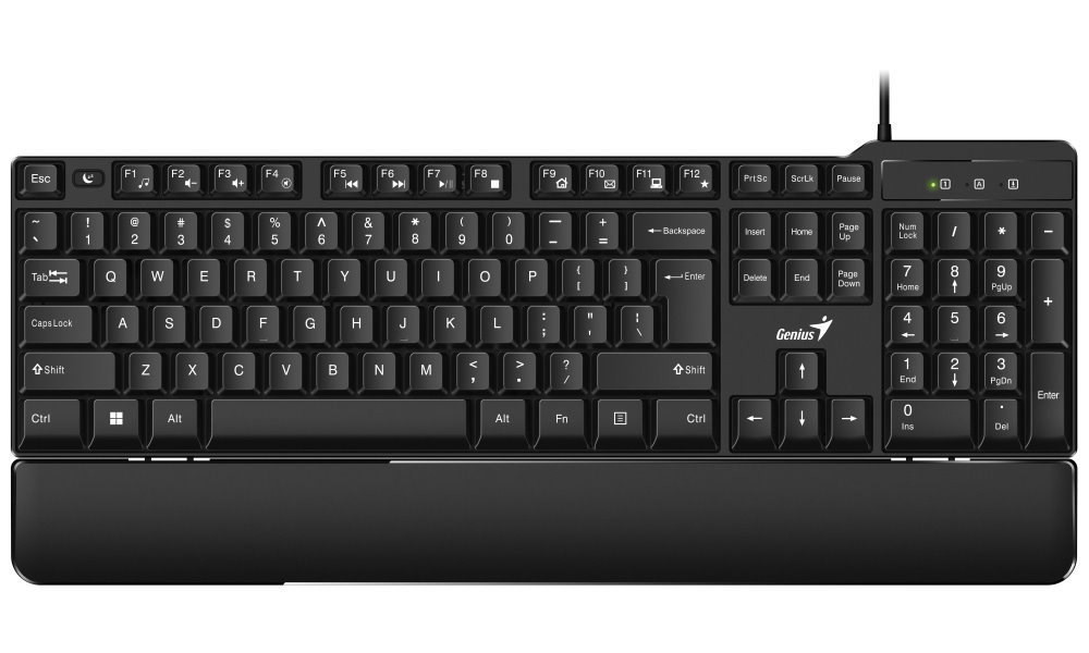 GENIUS klávesnica KB-100XP, Drôtová, Ergo predložka, USB, CZ+SK layout
