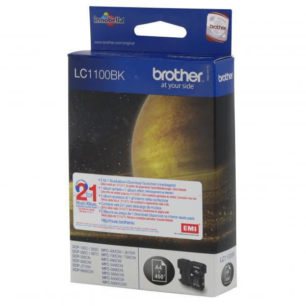 BROTHER LC-1100 - originálna cartridge, čierna, 9ml