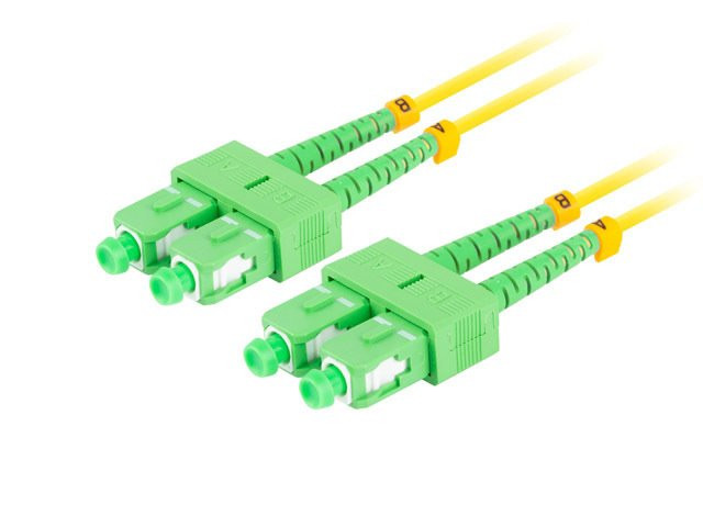 LANBERG optický patch cord SM SC/APC-SC/APC duplex 5m LSZH G657A1 priemer 3mm, farba žltá