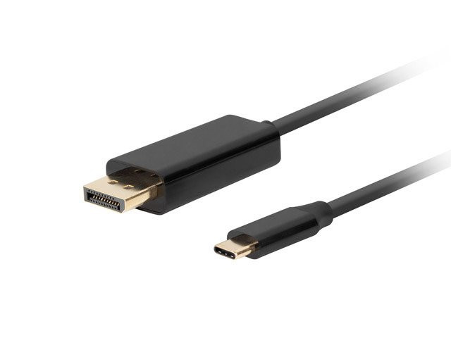 Lanberg USB-C(M)->DisplayPort(M) kábel 0,5m 4K 60Hz čierna
