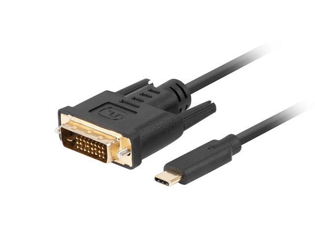 Lanberg USB-C(M)->DVI-D(24+1)(M) kábel 0,5m čierna