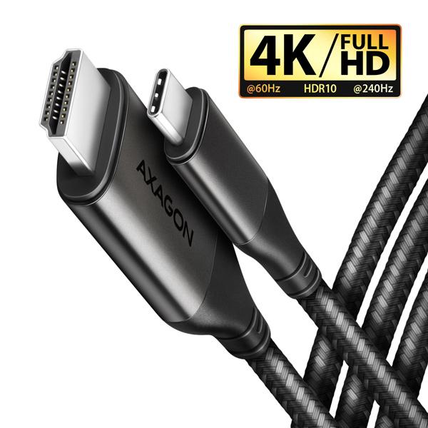 Fotografia produktu: AXAGON RVC-HI2MC, USB-C -> HDMI 2.0a redukcia / kábel 1.8m, 4K/60Hz HDR10