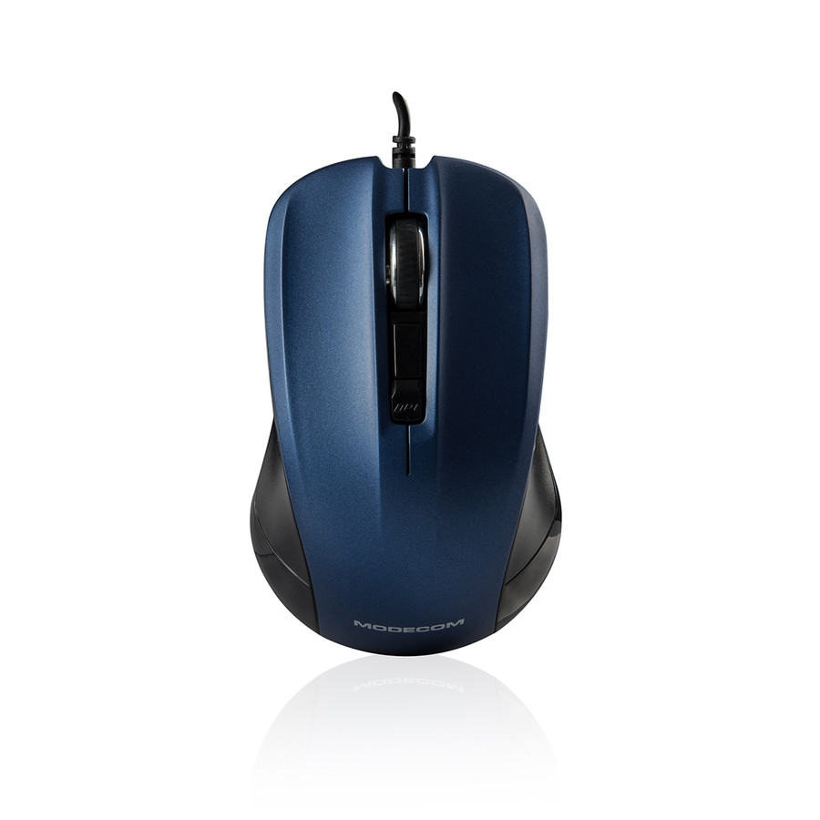 Modecom MC-M9.1 drôtová optická myš, 4 tlačidlá, 1600 DPI, USB, čierno-modrá