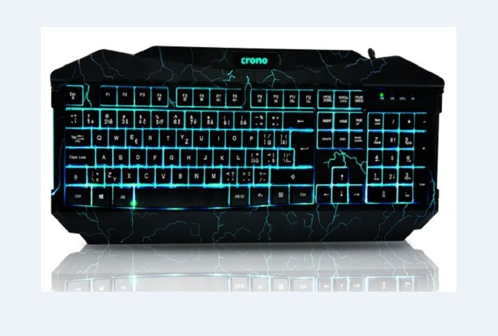 Crono CK2115 - herná klávesnica s 3 farbami podsvietenia, USB, CZ/SK, čierna