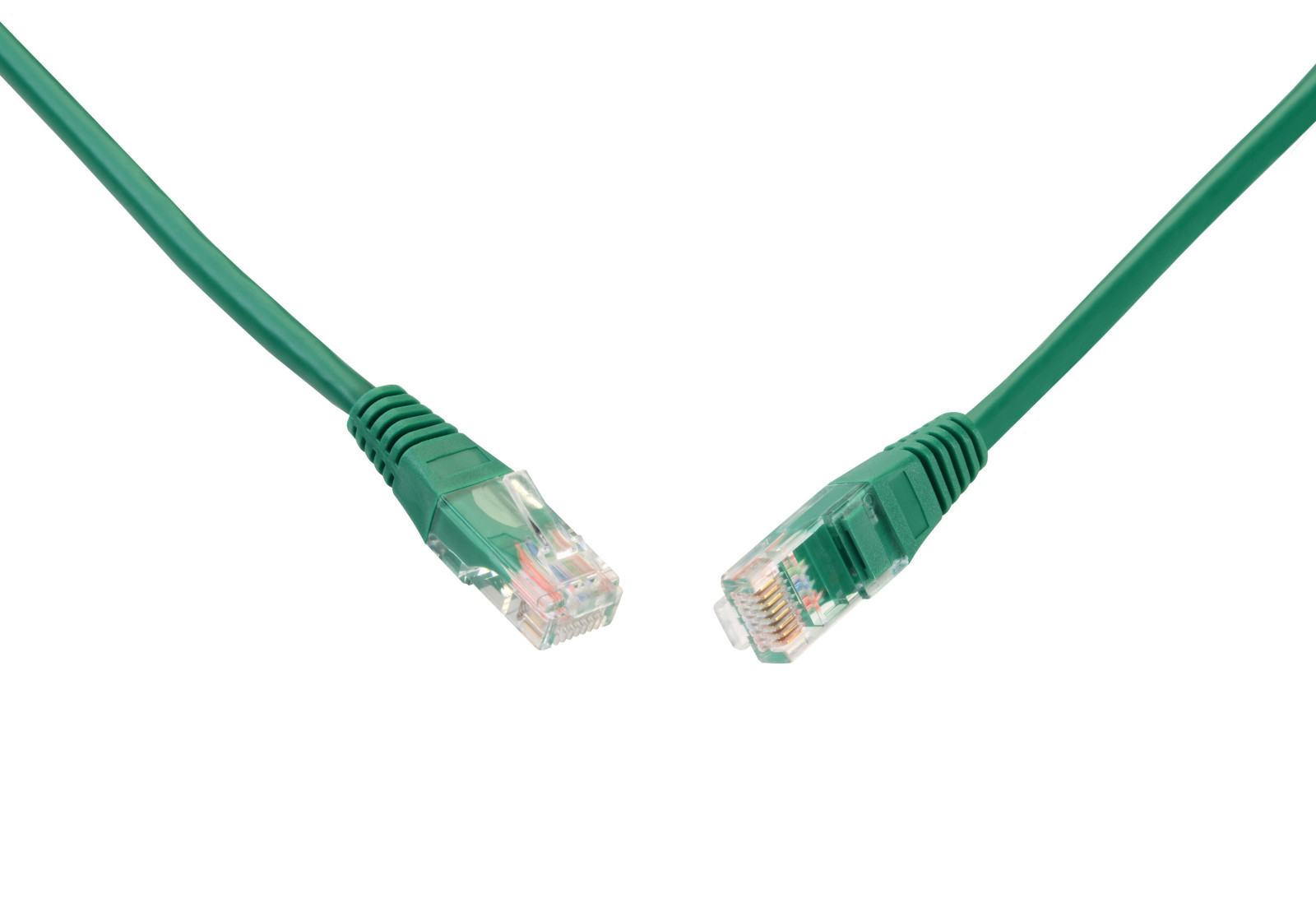 SOLARIX patch kábel CAT5E UTP PVC 0,5m zelený non-snag proof