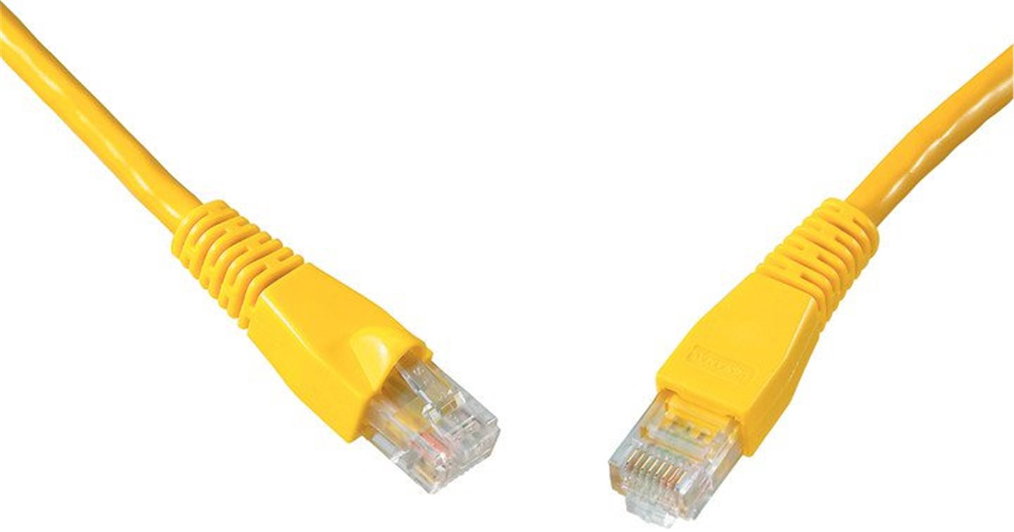 SOLARIX patch kábel CAT6 UTP PVC 0,5m žltý snag proof
