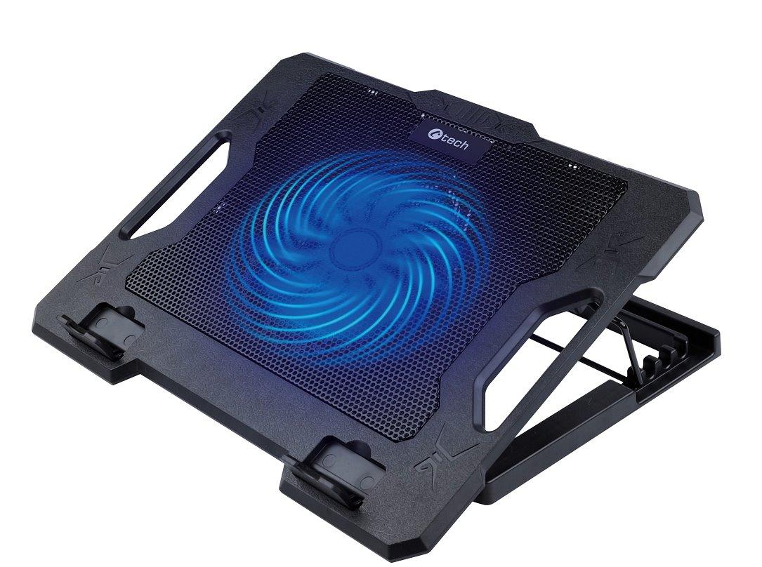 Fotografia produktu: Chladiaca podložka C-TECH CLP-S100, 17", 1x 140mm, 2x USB, modré podsvietenie