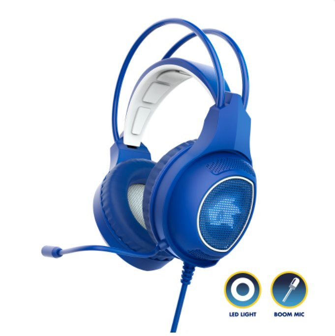 Energy Sistem Gaming Headphones ESG 2 Sonic, herné slúchadlá s bielym LED osvetlením a podobizňou legendárneho ježka Sonic