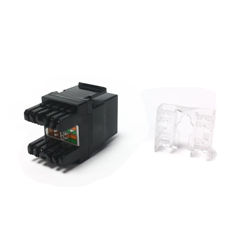 Fotografia produktu: DATACOM UTP Keystone Cat5e čierny Dual Slim zadný zárez
