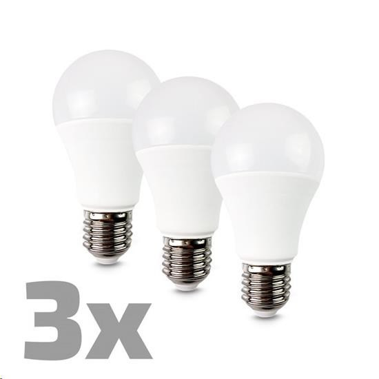 ECOLUX LED žiarovka 3-pack, klasický tvar, 10W, E27, 3000K, 270 °, 790lm, 3ks v balení