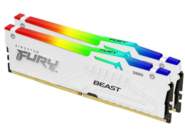 KINGSTON DIMM DDR5 32GB (Kit of 2) 5200MT/s CL36 FURY Beast Biela RGB EXPO