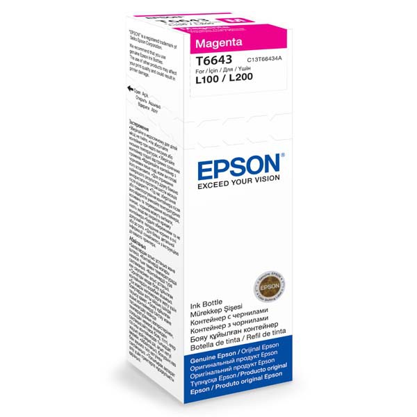 Epson  - EPSON T6643 (C13T66434A) - originálna cartridge, purpurová, 70ml