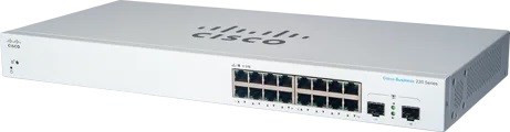 Cisco switch CBS220-16T-2G (16xGbE, 2xSFP, fanless) - REFRESH