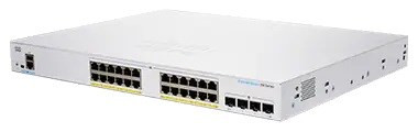 Cisco switch CBS350-24P-4G, 24xGbE RJ45, 4xSFP, fanless, PoE+, 195W