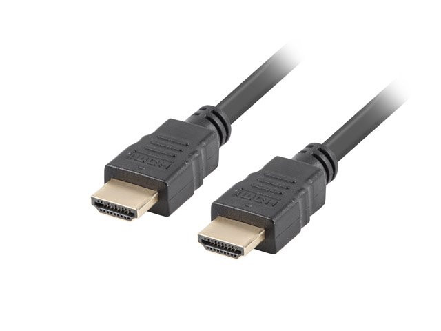 LANBERG High Speed HDMI 1.4 + Ethernet kábel, 4K @ 30Hz, CCS, M / M, dĺžka 1,8 m, čierny, pozlátené konektory