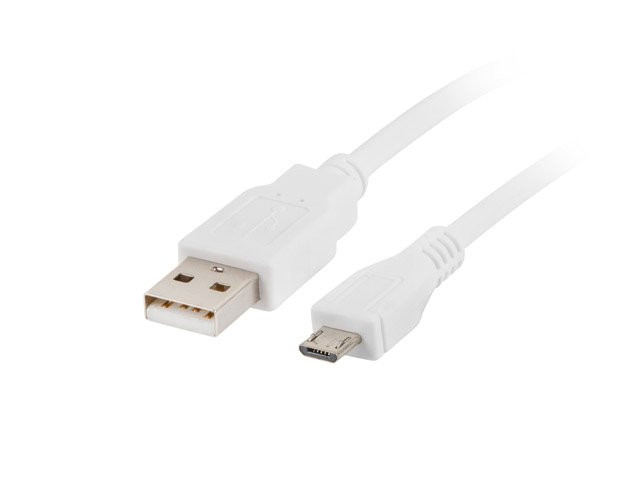 LANBERG Micro USB (M) na USB-A (M) 2.0 kábel 1,8 m, biely