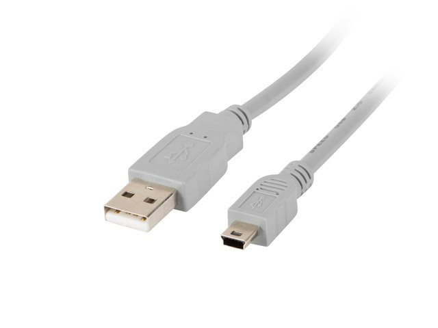 LANBERG USB MINI (M) na USB-A (M) 2.0 kábel 1,8m, sivý (CANON)