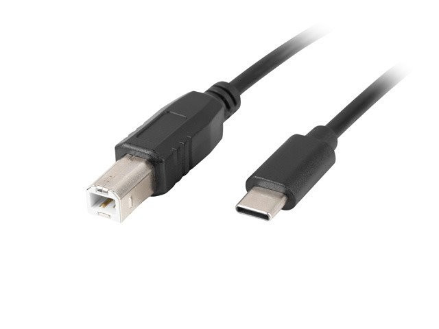 LANBERG USB-C (M) na USB-B (M) 2.0 kábel 1,8m, čierny