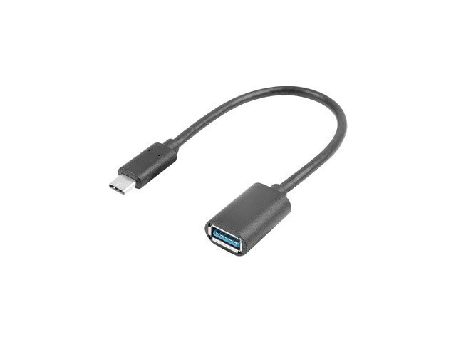 LANBERG USB-C(M) 3.1 na USB-A(F) adaptér kábel 15CM čierny OTG