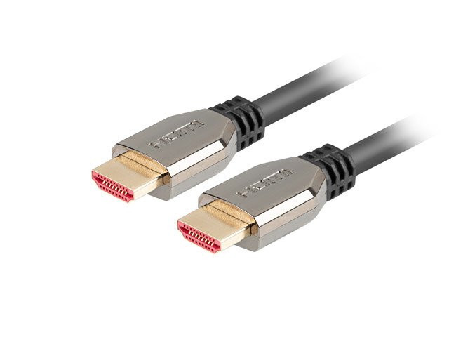 LANBERG Ultra High Speed HDMI 2.1 kábel, 48 Gbps, 8K @ 60Hz, 5K @ 120Hz, dĺžka 0,5 m, čierny, pozlátené konektory