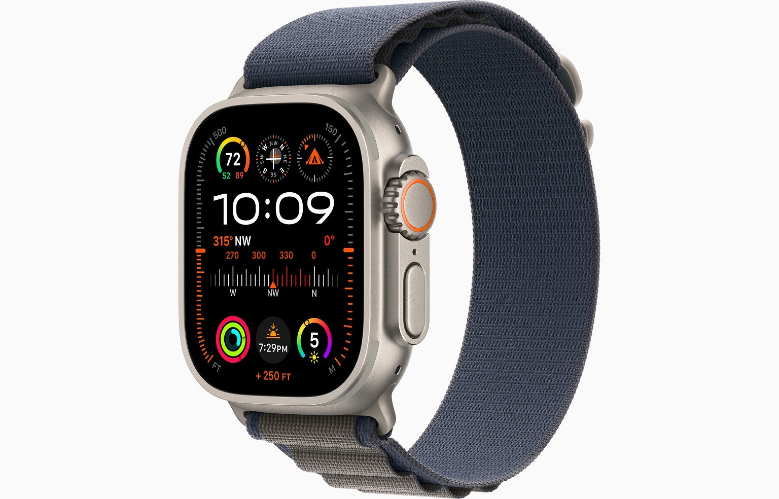 Apple Watch Ultra 2/49mm/Titan/Šport Band/Blue Alpine/Large