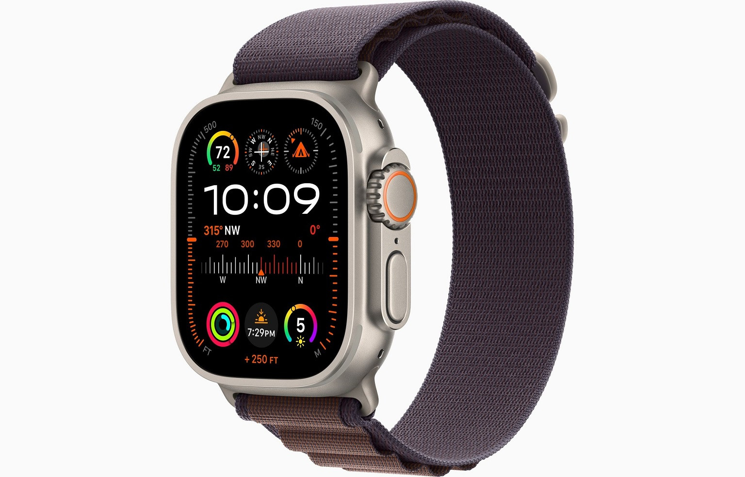 Apple Watch Ultra 2/49mm/Titan/Šport Band/Indigo Alpine/Large