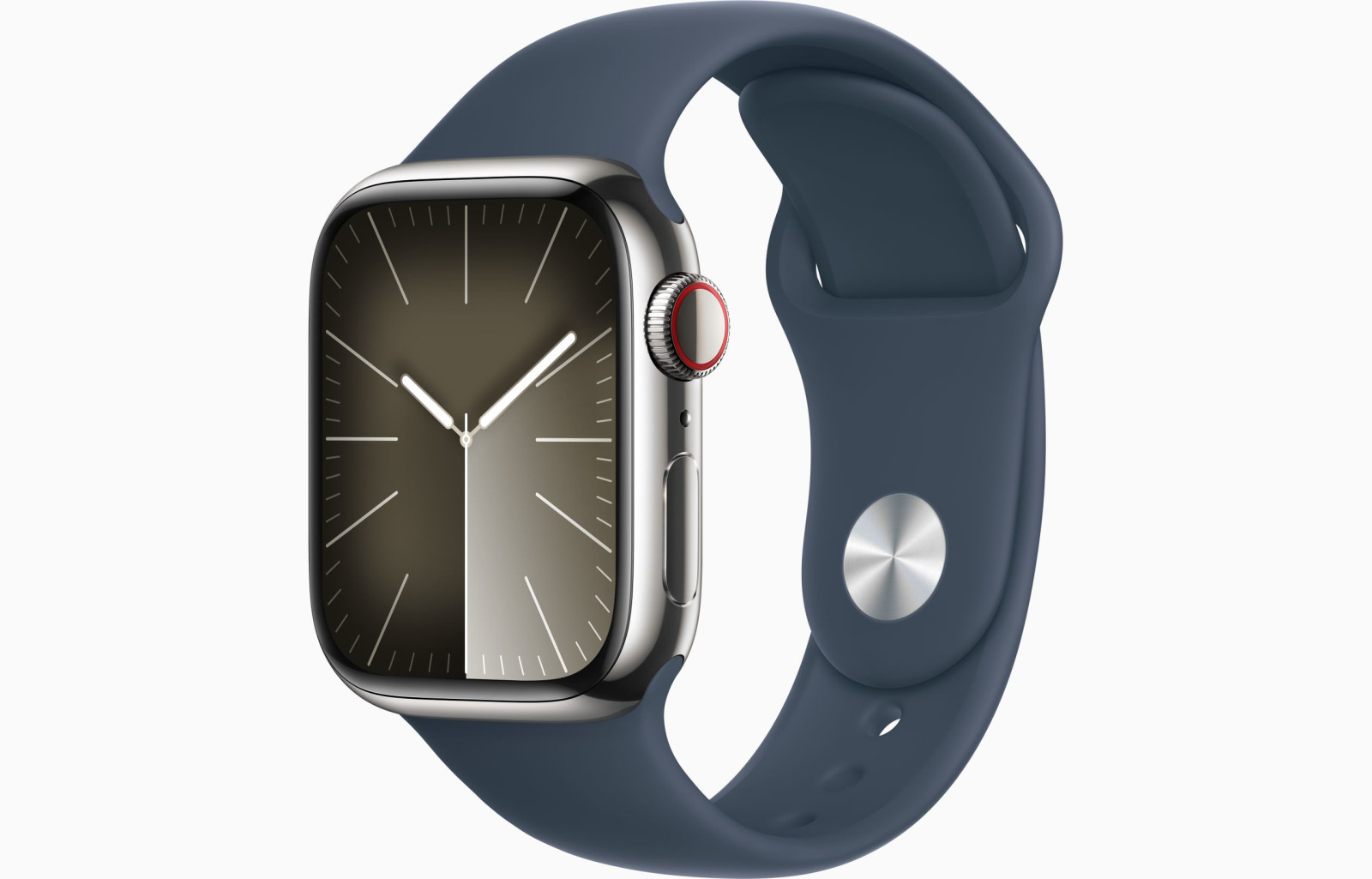 Apple Watch S9 Cell/41mm/Silver/Šport Band/Storm Blue/-S/M