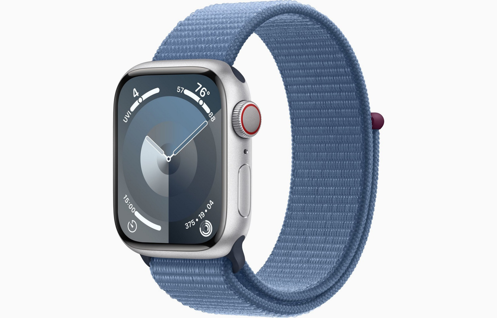 Apple Watch S9 Cell/45mm/Silver/Šport Band/Winter Blue