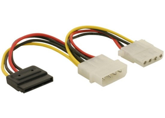 Delock Power Adapter Molex 4-pin samec na SATA 15-pin + Molex 4 pin samica