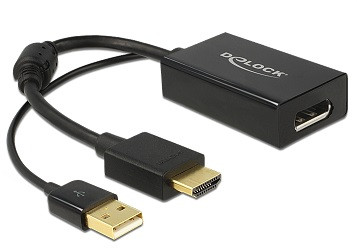 Delock adaptér HDMI-A samec > Displayport 1.2 samica čierna
