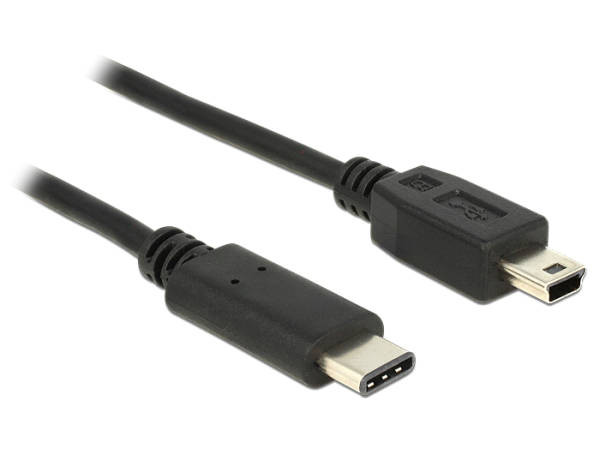 Delock Kábel USB Type-C™ 2.0 samec > USB 2.0 typ Mini-B samec 0,5 m čierny