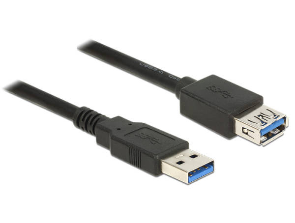 Delock Predlžovací kábel USB 3.0 Typ-A samec > USB 3.0 Typ-A samica 1,0 m čierny