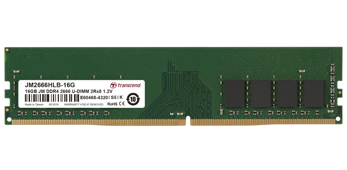 Transcend pamäť 16GB DDR4 2666 U-DIMM (JetRam) 1Rx8 CL19