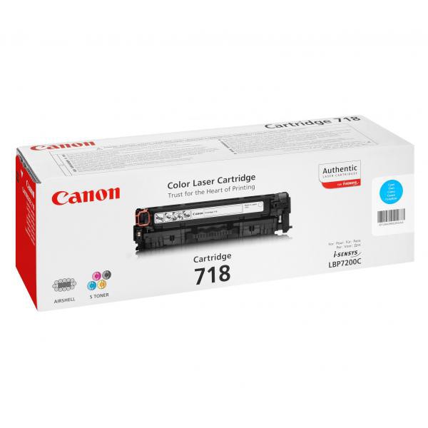Canon CRG718 C - originálny toner, azúrový, 2900 strán