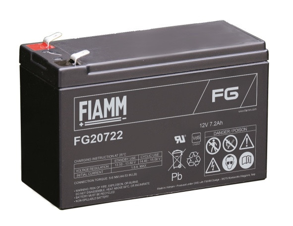 Fiamm olovená batéria FG20722 12V/7,2Ah Faston 6,3